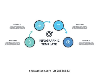 Workflow concept for infographic with 4 steps, options, parts or processes. Business data visualization.