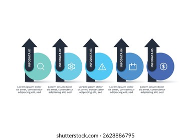 Workflow concept for infographic with 5 steps, options, parts or processes. Business data visualization.
