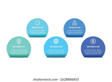 Workflow concept for infographic with 5 steps, options, parts or processes. Business data visualization.