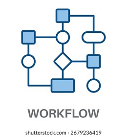 Vetor de design azul de estilo simples de conceito de fluxo de trabalho