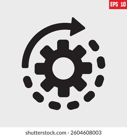 Workflow concept, web application settings. setting process gear Vector icon isolated on white background.
