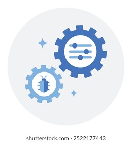 Workflow Debugging Icon Design. Representing Debugging Process. Workflow Analysis. Error Detection. Process Optimization. Vector icon.