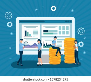 Workflow design, Infographic data information business analytics and visual presentation theme Vector illustration