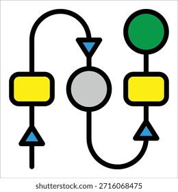 Workflow Diagram Icon Element For Design