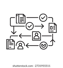 Diagrama de fluxo de trabalho que ilustra o processo de revisão e aprovação de documentos com interação do usuário