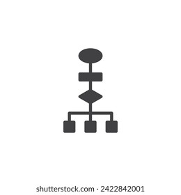 Workflow diagram vector icon. filled flat sign for mobile concept and web design. Process Diagram glyph icon. Symbol, logo illustration. Vector graphics