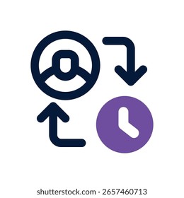 ícone duotônico do fluxo de trabalho. Ícone vetorial moderno e elegante para sites, aplicativos móveis, materiais de marketing e design corporativo. Totalmente dimensionável e pronto para uso.