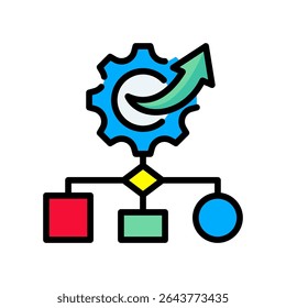 Workflow Efficiency Icon Lineal Color Vector Illustration