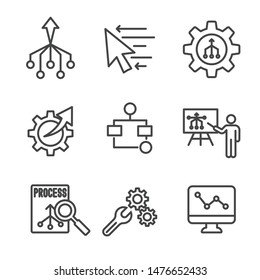 Workflow Efficiency Icon Set - Operations, Processes, Automation, Etc