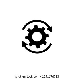 Workflow gear with arrows icon