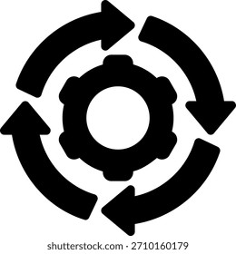 Vector de ilustración de icono de glifo de flujo de trabajo