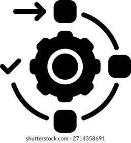 Vector de ilustración de icono de glifo de flujo de trabajo