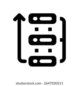 workflow glyph icon. Strong and solid vector icon for websites, mobile interfaces, presentations, and visual branding. High quality and easy to edit.