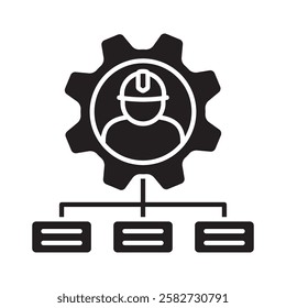 Workflow glyph icon. use for modern concept, print, UI, UX kit, web and app development. Vector EPS 10, related to industrial, business, finance, investment.