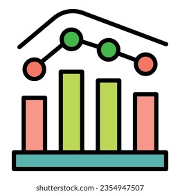 Workflow graph icon outline vector. Work process. Business project color flat