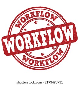 Workflow grunge rubber stamp on white background, vector illustration