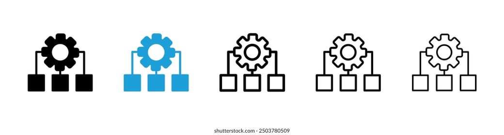 Workflow icon in black and blue colors