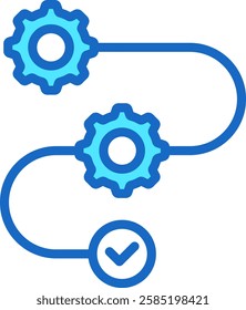 Workflow Icon Blue Color Vector Illustration