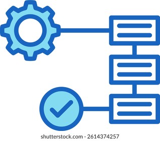 Workflow Icon Blue Vector Illustration
