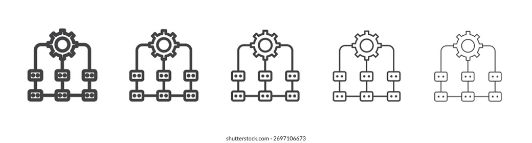 Design de ícone de fluxo de trabalho, logotipo, aplicativo, interface do usuário. Ilustração vetorial, EPS