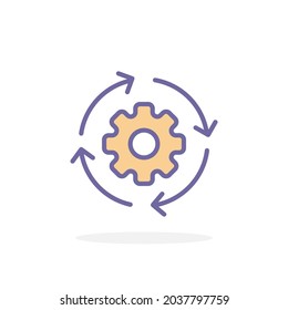 Workflow-Symbol im vollen Rahmenstil. Für Ihr Design, Logo. Vektorgrafik.