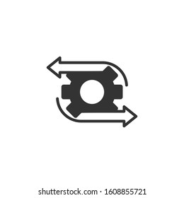 Workflow icon in flat style. Gear effective vector illustration on white isolated background. Process organization business concept.