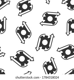 Workflow icon in flat style. Gear effective vector illustration on white isolated background. Process organization seamless pattern business concept.