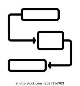 Workflow icon illustration in line style. Perfect for website mobile app presentation. Suitable for any user interface and user experience