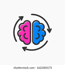 Workflow icon in line style. Brain icon for your design, logo. Vector illustration. Editable Stroke.