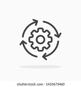Workflow icon in line style. For your design, logo. Vector illustration. Editable Stroke. - Shutterstock ID 1410673460