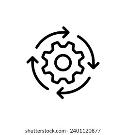 Workflow icon in line style. For your design, logo. Vector illustration. Editable Stroke