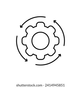 Workflow icon in line style. For your design, logo. Vector illustration.