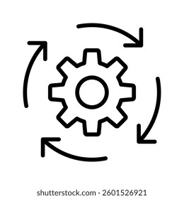 Workflow icon in line style. For your design, logo. Vector illustration. Editable Stroke.