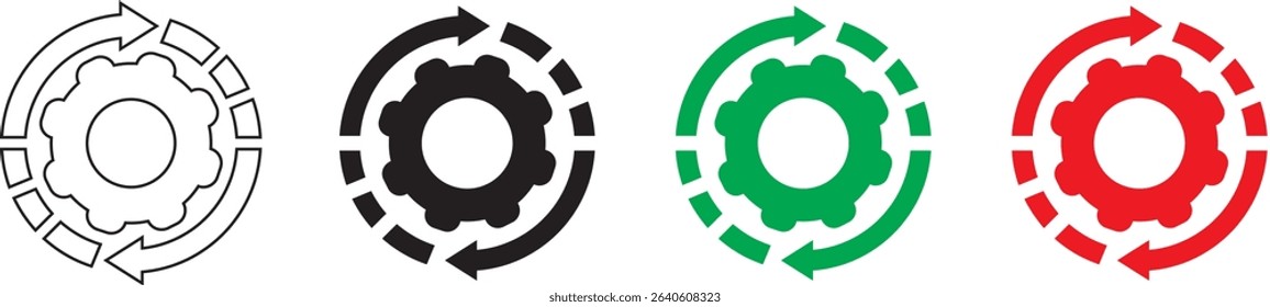 Workflow icon in line style. For your design, logo. Vector illustration. Editable stroke.