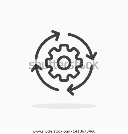 Workflow icon in line style. For your design, logo. Vector illustration. Editable Stroke.