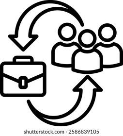 Workflow Icon Line Vector Illustration