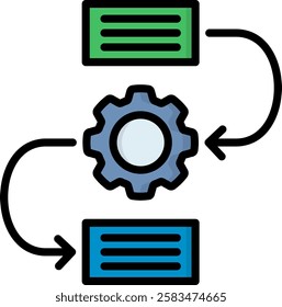 Workflow Icon Lineal Color Vector Illustration