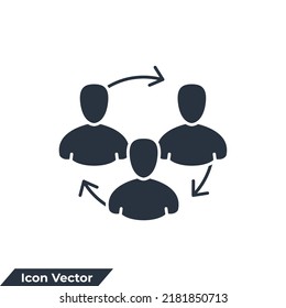 workflow icon logo vector illustration. people network symbol template for graphic and web design collection