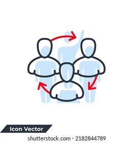 ilustración vectorial del logotipo del icono de flujo de trabajo. plantilla de símbolo de red de personas para colección de diseño gráfico y web