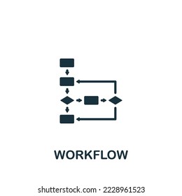 Workflow icon. Monochrome simple Recruitment icon for templates, web design and infographics