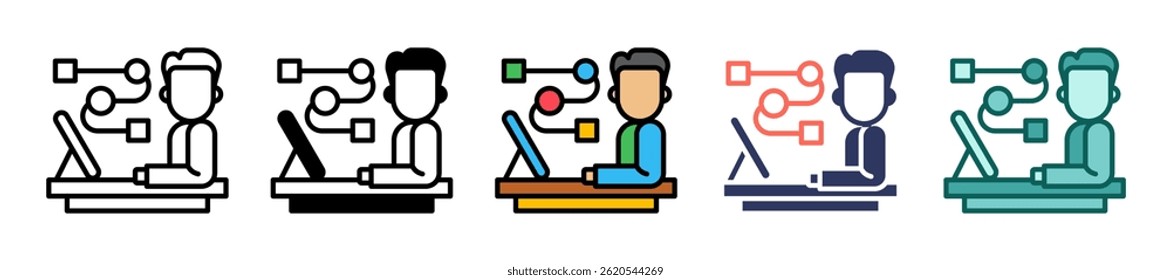 Workflow Icon Multiple Vector Illustration