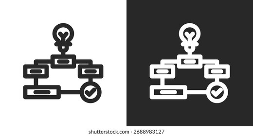 Workflow Icon Set in Black and White Outline Style
