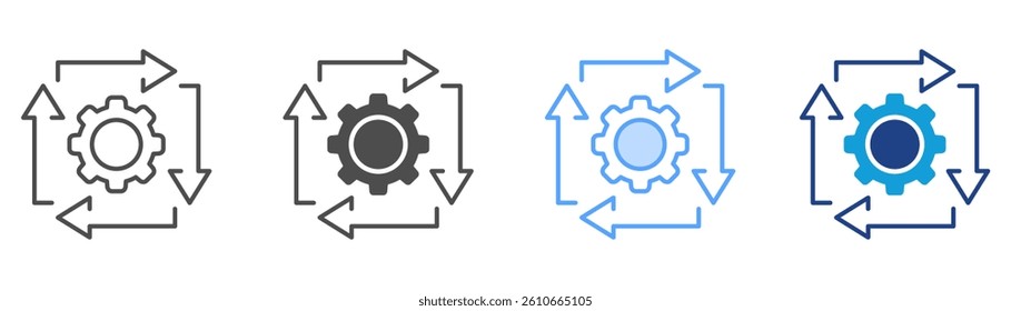 Workflow Icon Set Multiple Style Collection