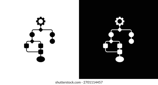 Workflow icon silhouette vector in black colors. flat symbol logo design style