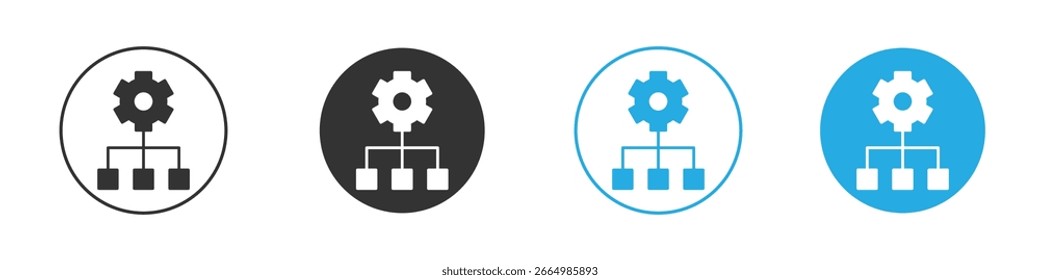 Workflow icon solid style. Flat vector illustration.