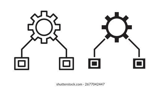 Icono de flujo de trabajo. Pictograma de trazo y glifo. Ilustración vectorial sobre fondo blanco