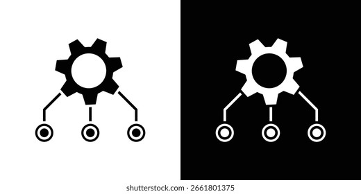 Símbolo de icono de flujo de trabajo. Icono de Vector en diseño plano de moda