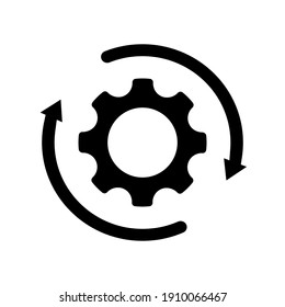 
Workflow icon vector. Gear cog wheel with arrows illustration sign. business concept symbol.