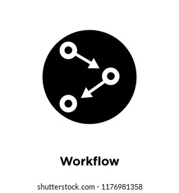 Workflow icon vector isolated on white background, logo concept of Workflow sign on transparent background, filled black symbol