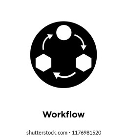 Workflow icon vector isolated on white background, logo concept of Workflow sign on transparent background, filled black symbol